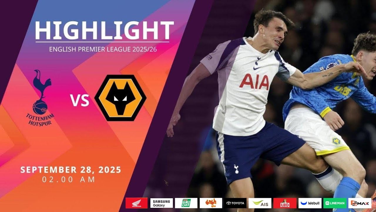 #ไฮไลท์ฟุตบอล [ ท็อตแน่ม ฮ็อตสเปอร์ส 1 - 1 วูล์ฟแฮมป์ตัน ] พรีเมียร์ลีก อังกฤษ 2025/28.9.68