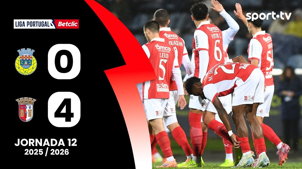#ไฮไลท์ฟุตบอล [ เอฟซี อารัวก้า 0 - 4 สปอร์ติ้ง บราก้า ] พรีไมร่า ลีก้า โปรตุเกส 2025/2.12.68