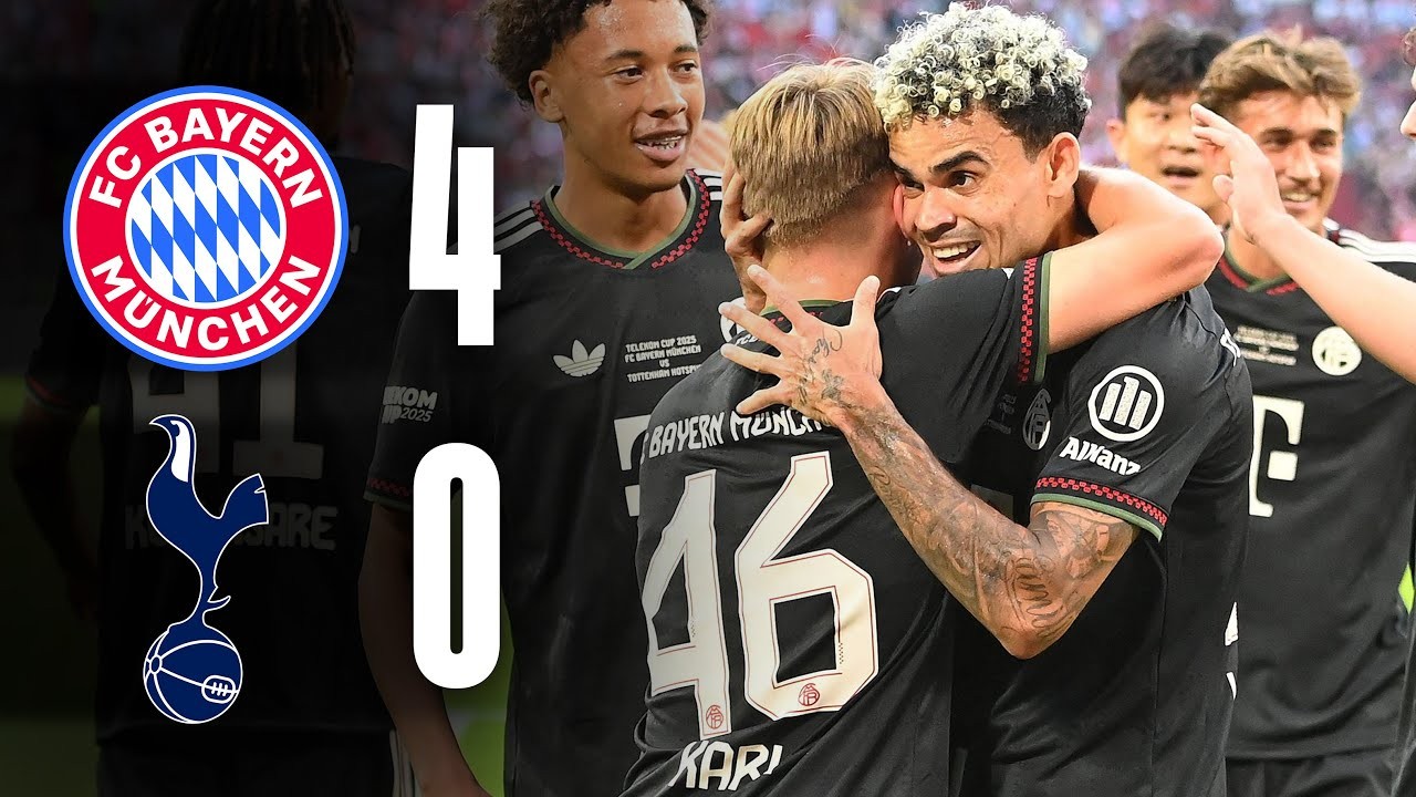 #ไฮไลท์ฟุตบอล [ บาเยิร์น มิวนิค 4 - 0 ท็อตแน่ม ฮ็อตสเปอร์ส ] เยอรมัน ลีกา โททอล คัพ 2025/8.8.68