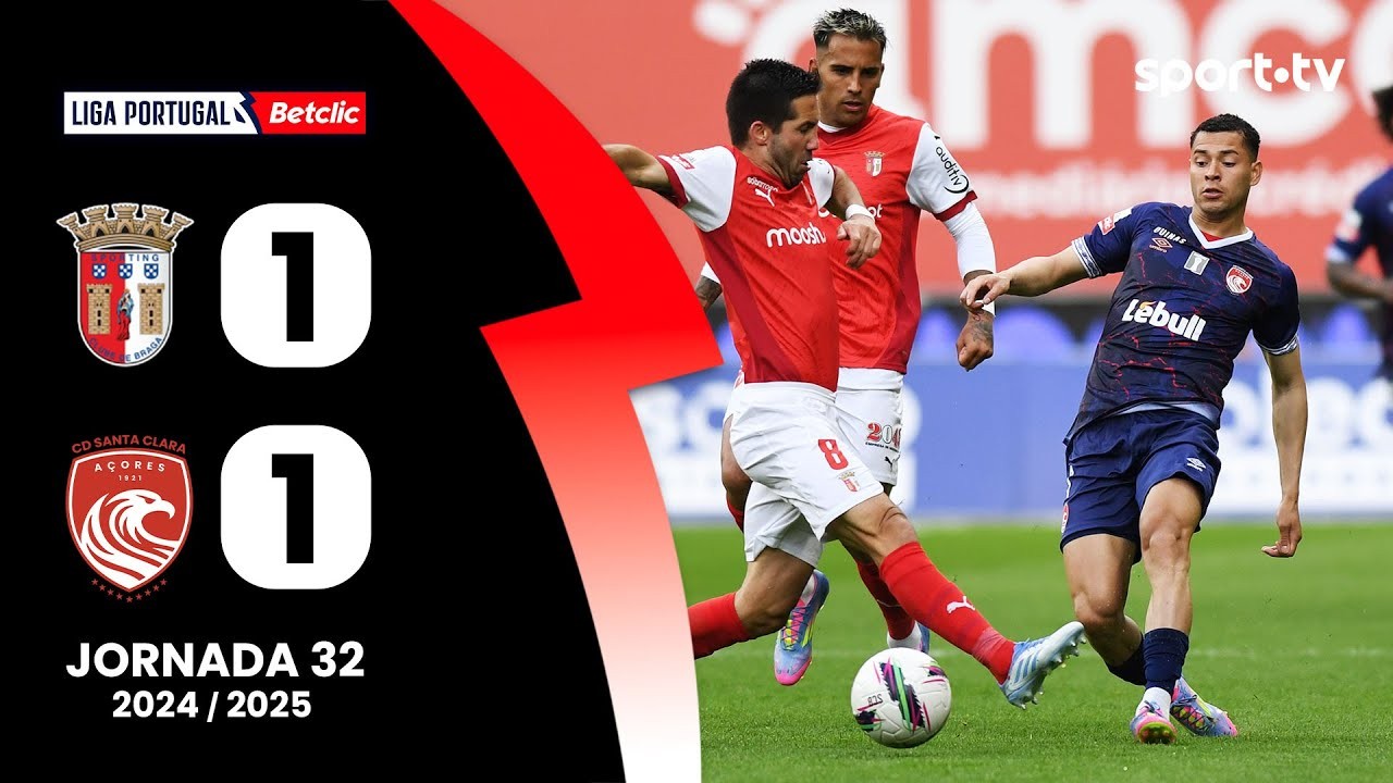 #ไฮไลท์ฟุตบอล [ สปอร์ติ้ง บราก้า 1 - 1 ซานตาคลาร่า ] ลีกา ซาเกรส โปรตุเกส 2025/4.5.68