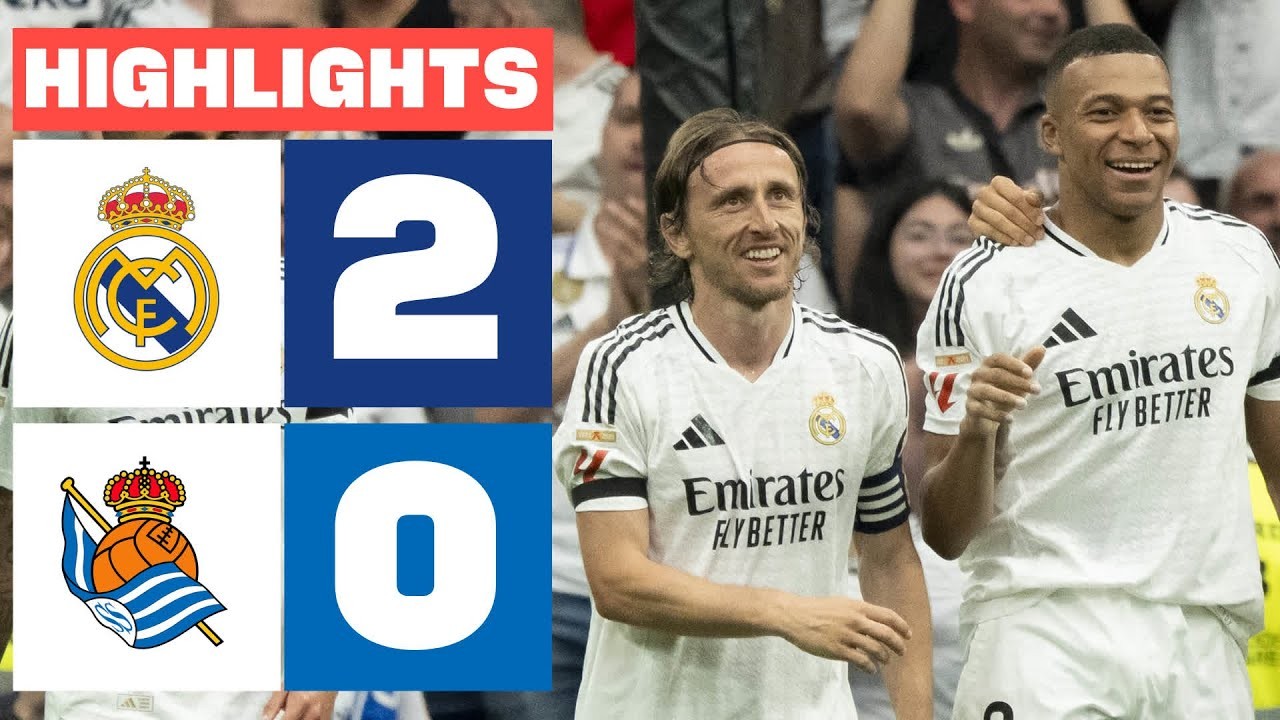 #ไฮไลท์ฟุตบอล [ เรอัล มาดริด 2 - 0 เรอัล โซเซียดาด ] ลาลีก้า สเปน 2025/25.5.68