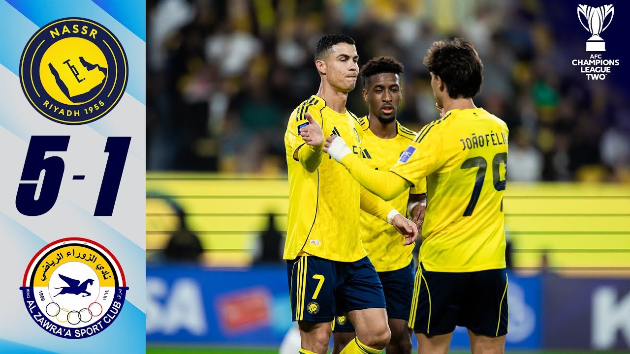#ไฮไลท์ฟุตบอล [ อัล นาสเซอร์(ซาอุฯ) 5 - 1 อัล ซอลรา(อิรัก) ] เอเอฟซี แชมเปี้ยนส์ลีก ทู 2025/25.12.68